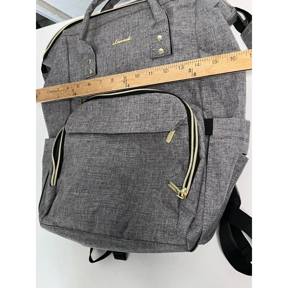 LOVEVOOK‎ Laptop Backpack Gray Heather Gold Hardware Travel Work Bag voila
